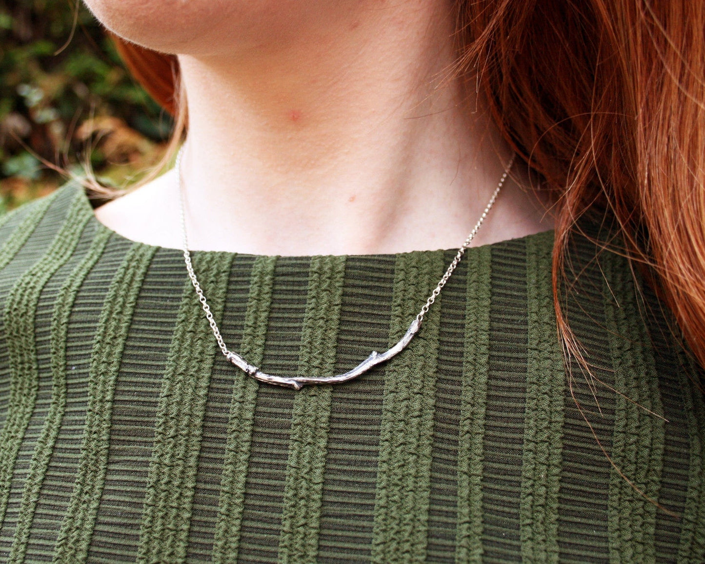 Silver Twig Necklace - Curious Magpie Jewellery - 5
