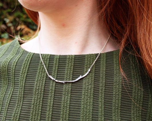 Silver Twig Necklace - Curious Magpie Jewellery - 5