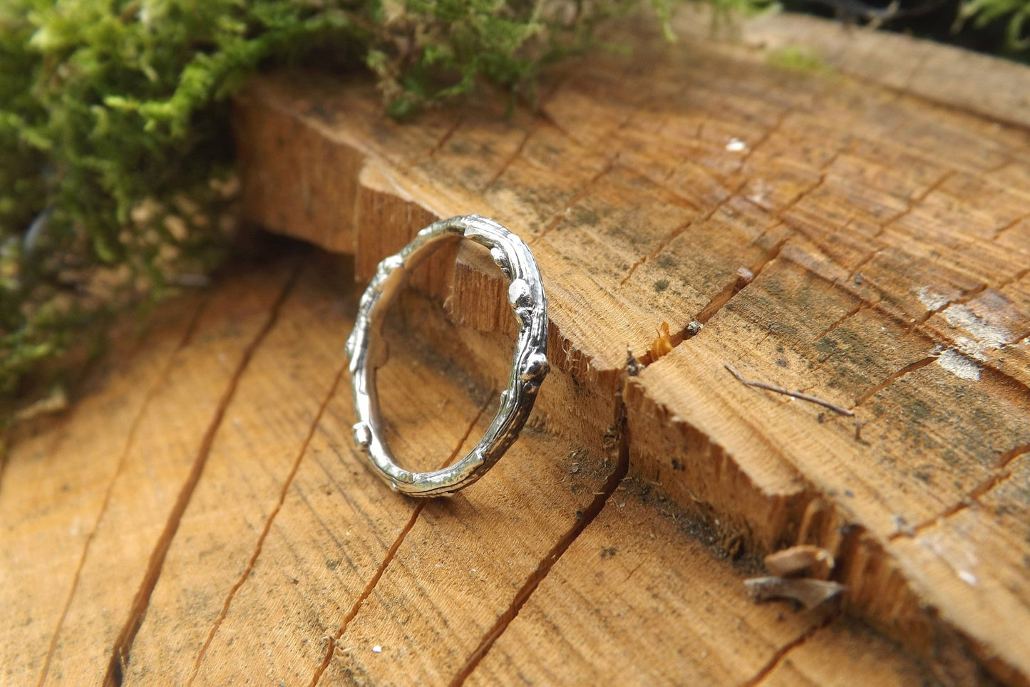 Silver Twig Wedding Rings - Curious Magpie Jewellery - 3
