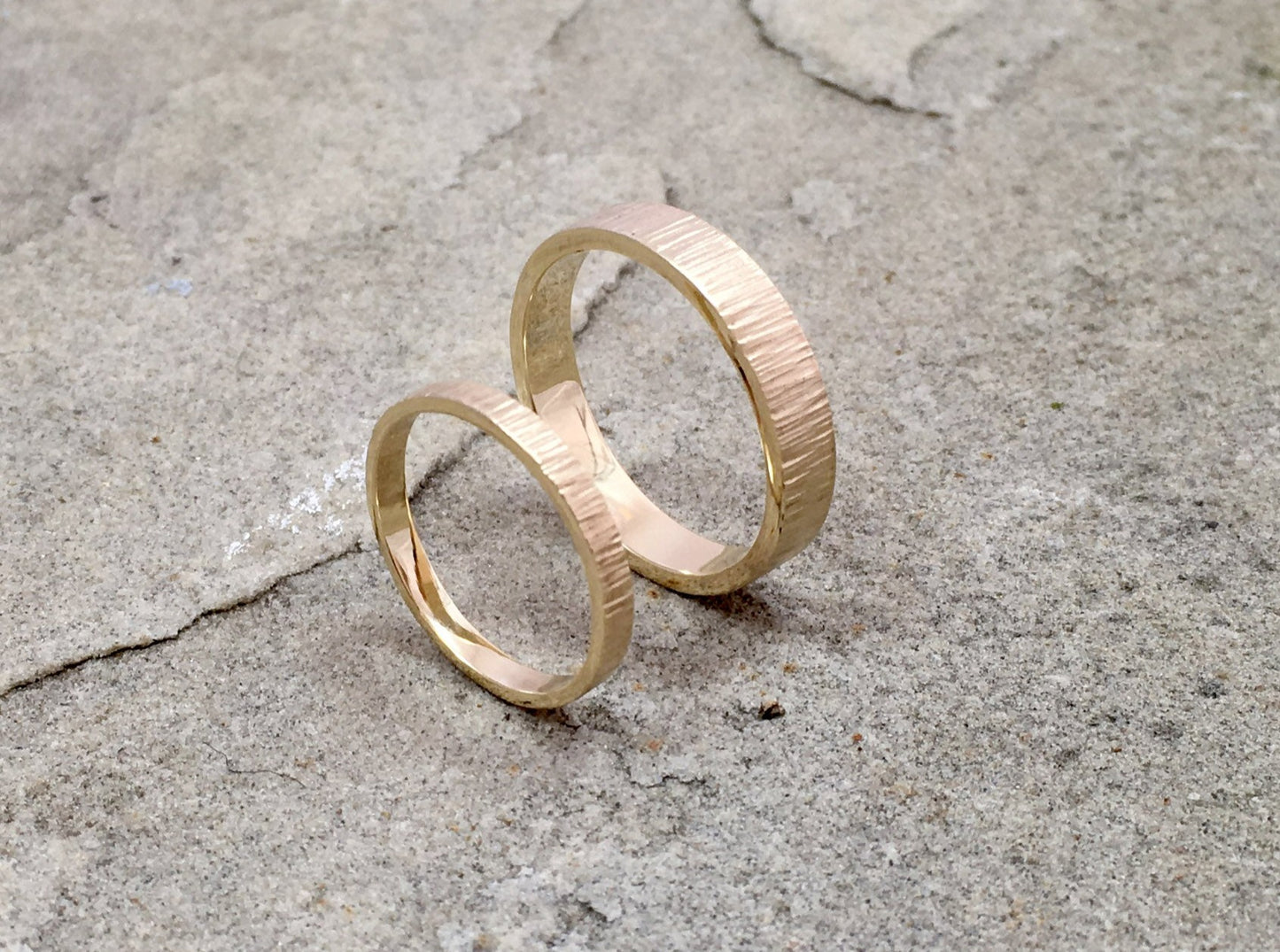 9ct Yellow Gold Tree Bark Wedding Ring by Curious Magpie Jewellery