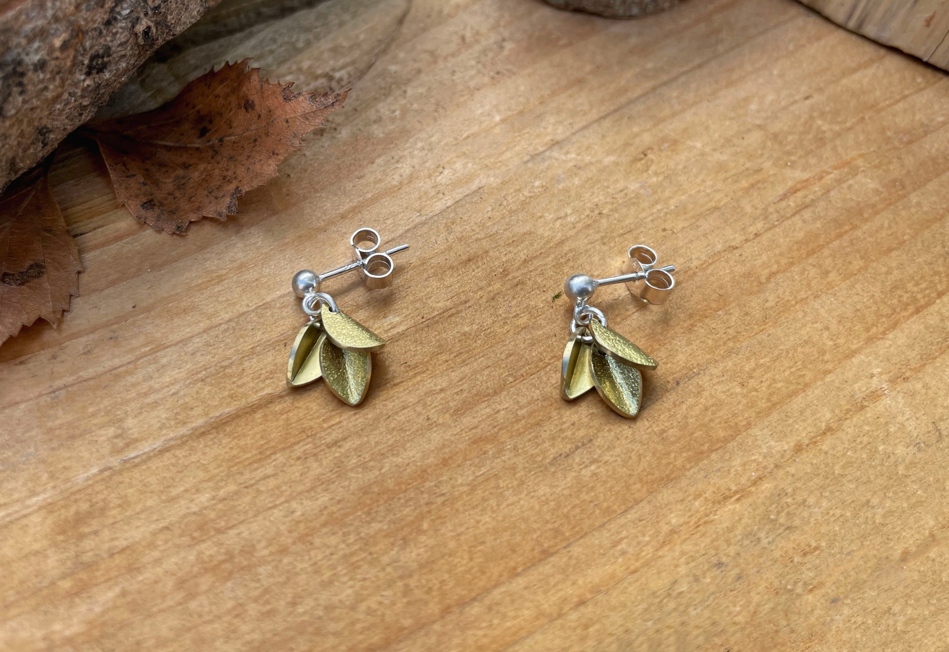 Brass Bluebell Earrings by Curious Magpie Jewellery
