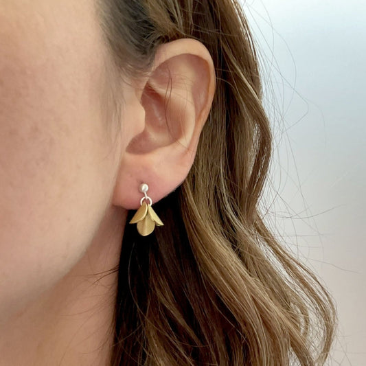 Brass Bluebell Earrings by Curious Magpie Jewellery