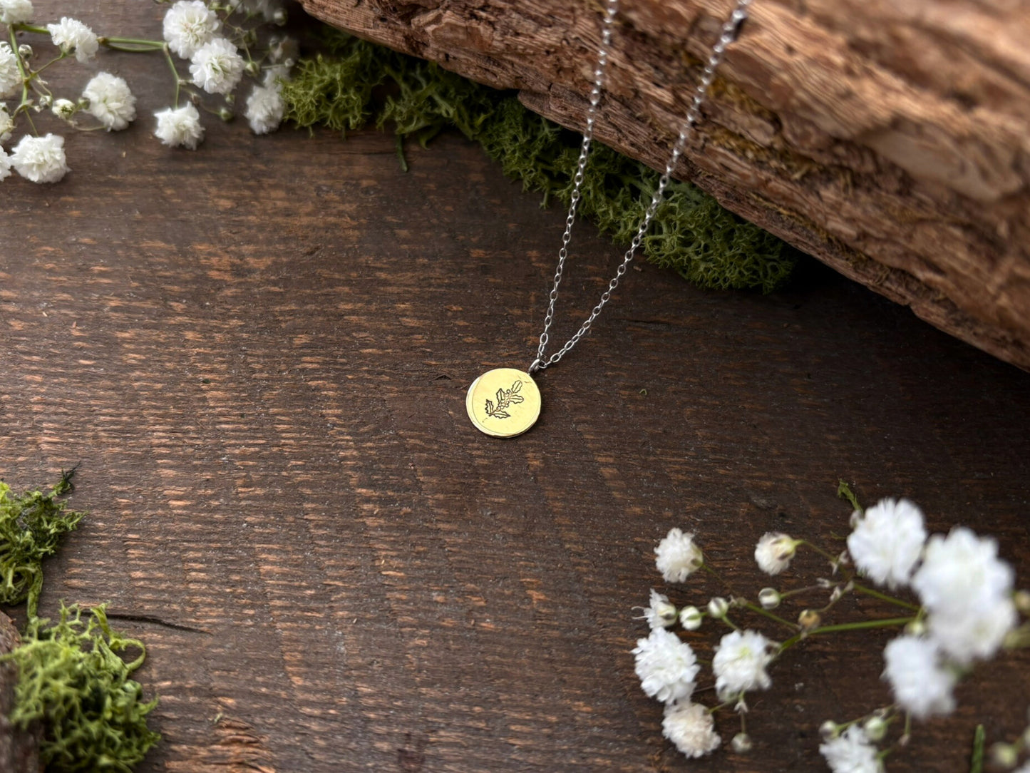 Brass_Birth_Flower_Necklace_-December_Holly_Curious_Magpie_Jewellery