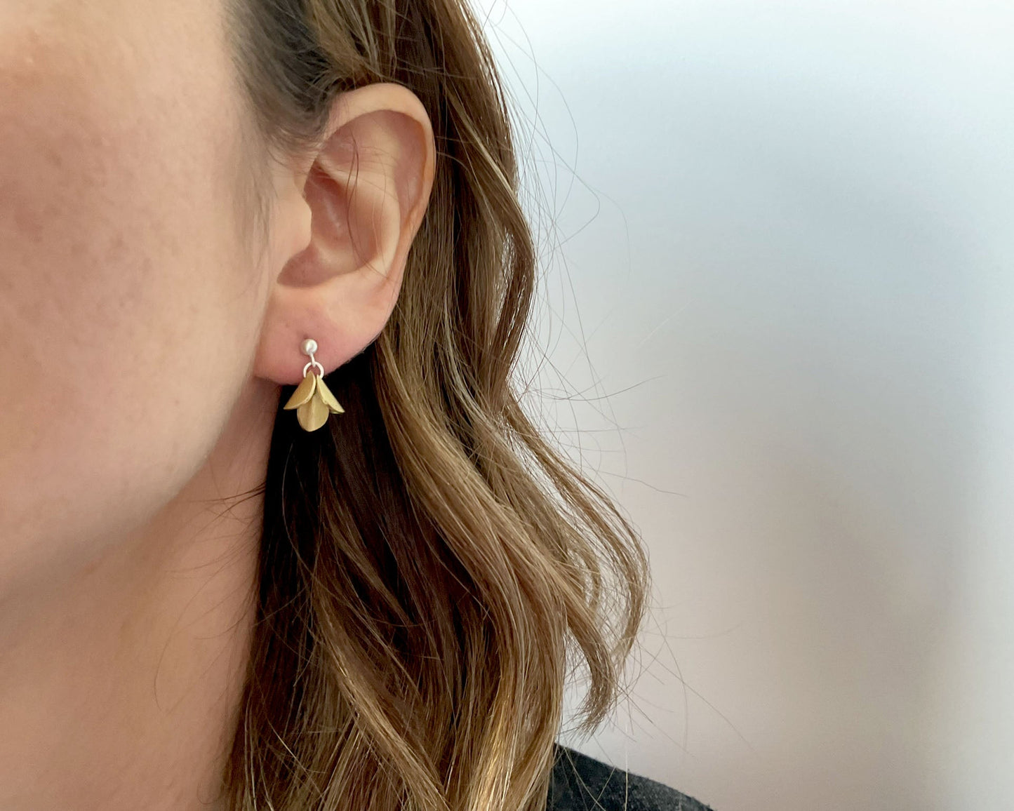 Brass Petals Earrings by Curious Magpie Jewellery