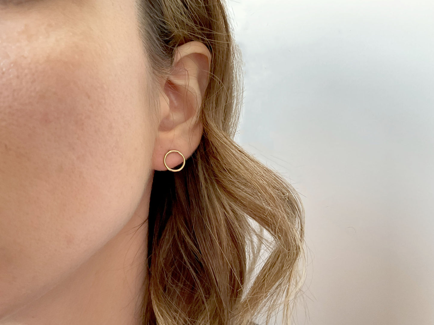 Gold Halo Stud Earrings by Curious Magpie Jewellery