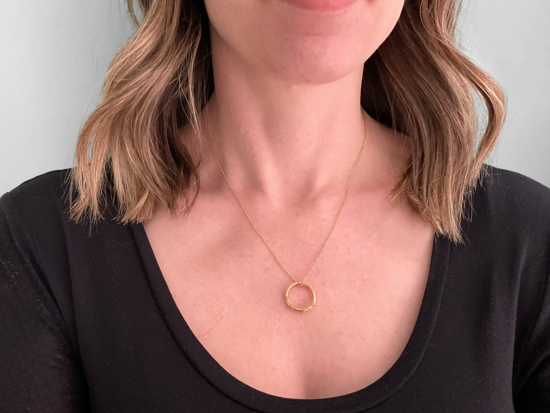 Gold Twig Ring Necklace by Curious Magpie Jewellery