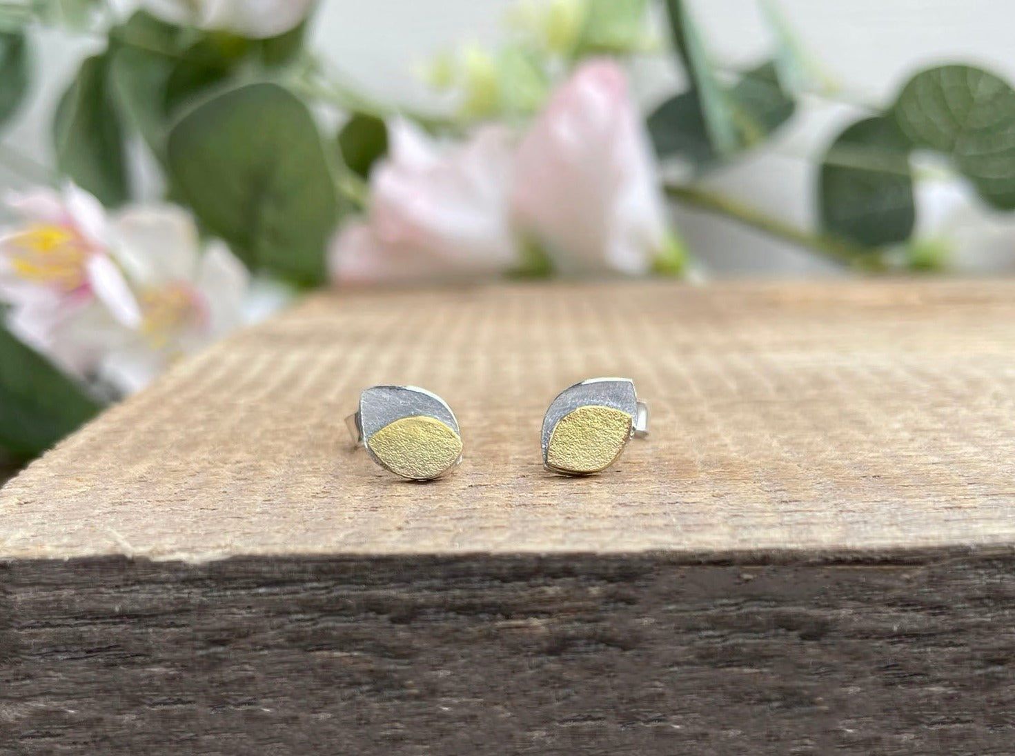 Gold & Silver Leaf Duo by Curious Magpie Jewellery