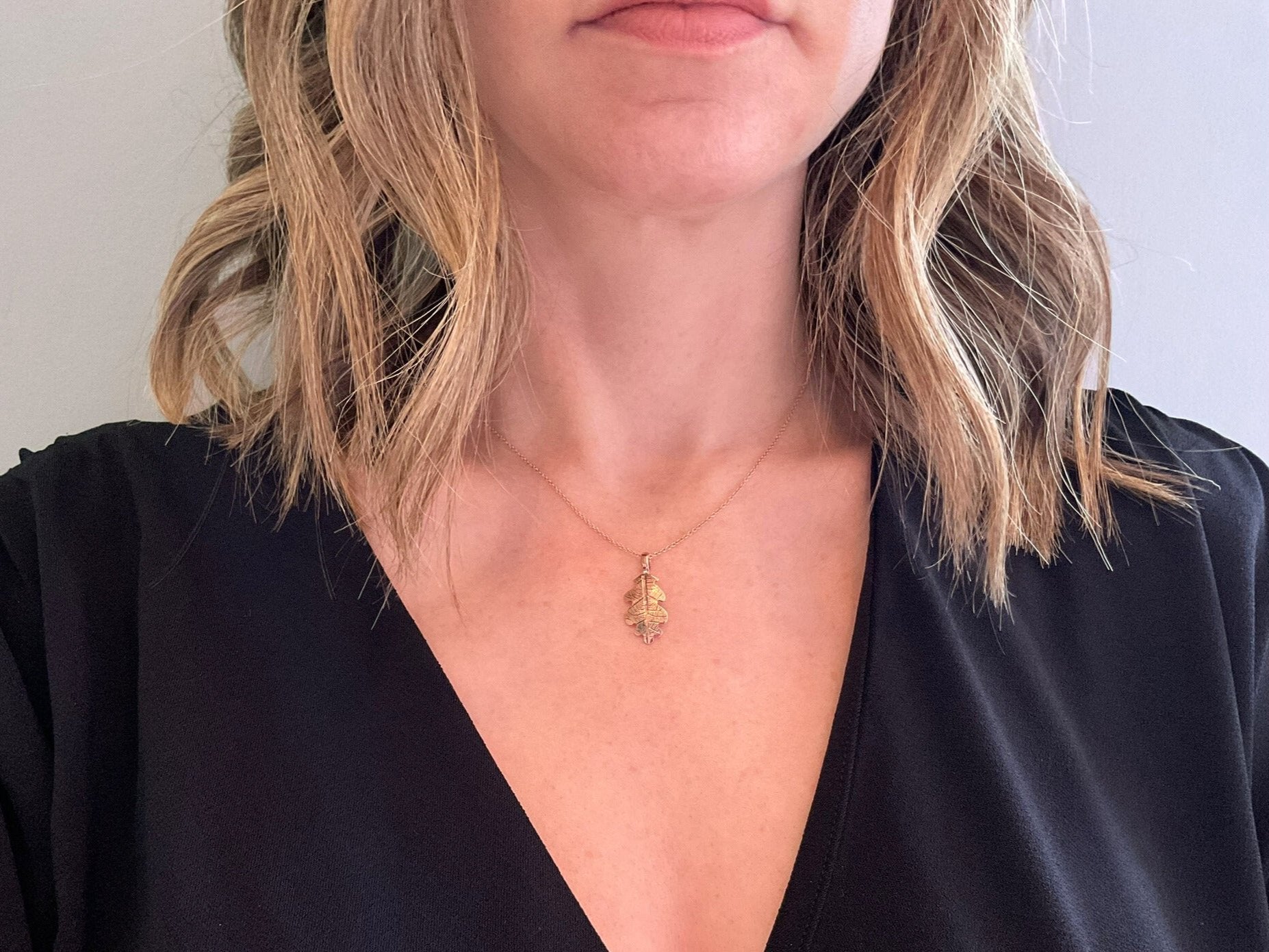 Rose Gold & Copper Oak Leaf Necklace by Curious Magpie Jewellery