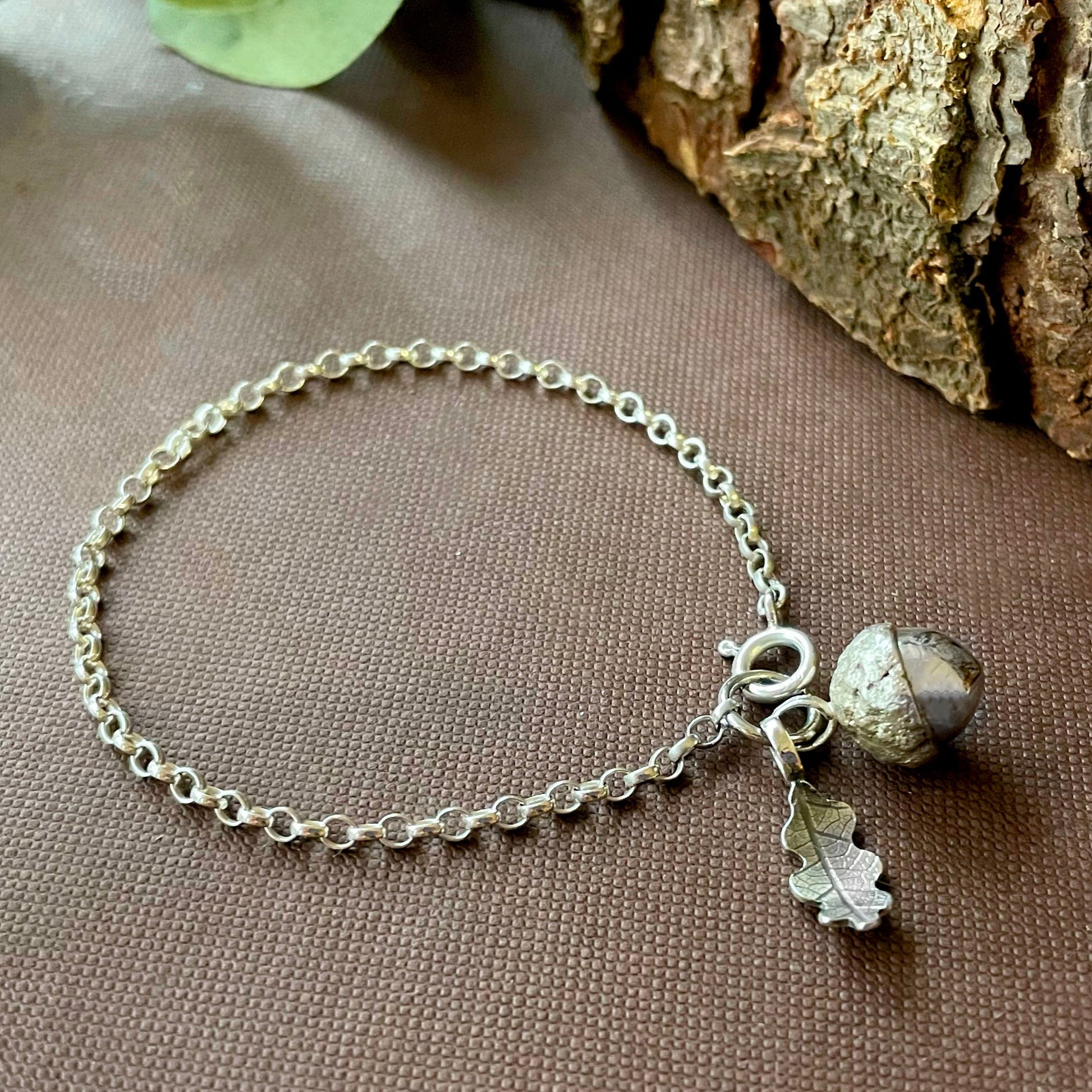 Silver Oak Leaf Bracelet by Curious Magpie Jewellery 8