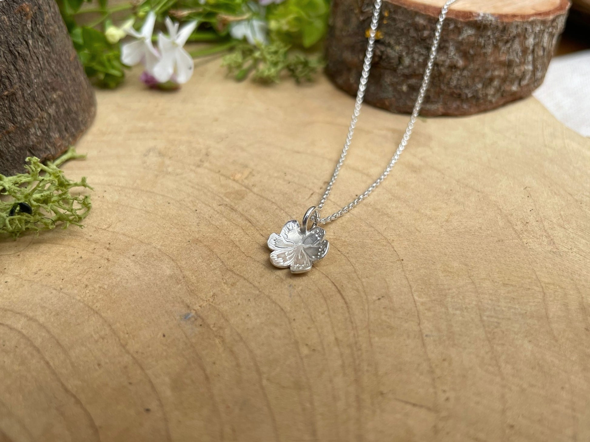 Silver Blossom Necklace by Curious Magpie