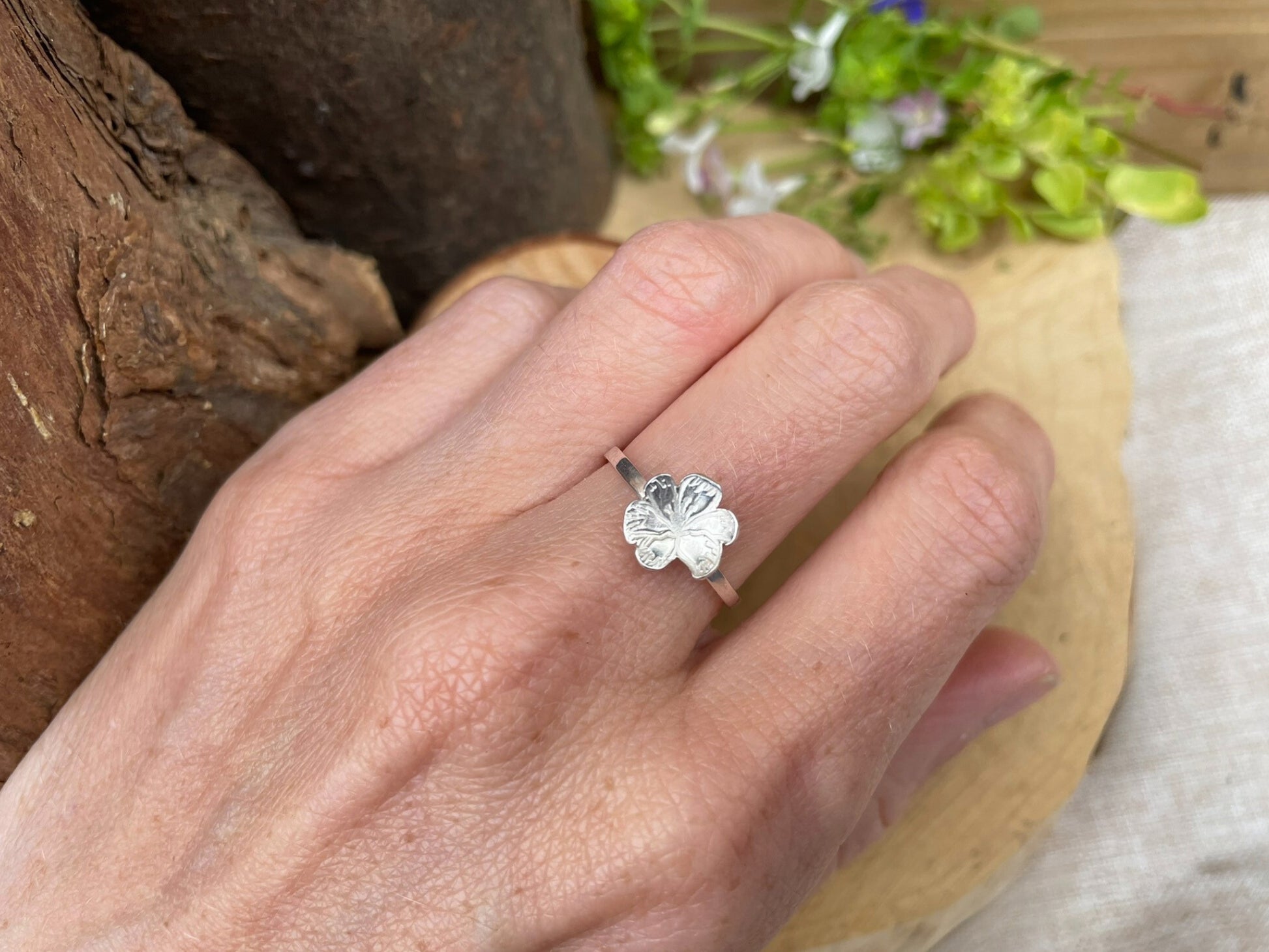 Silver Blossom Ring by Curious Magpie