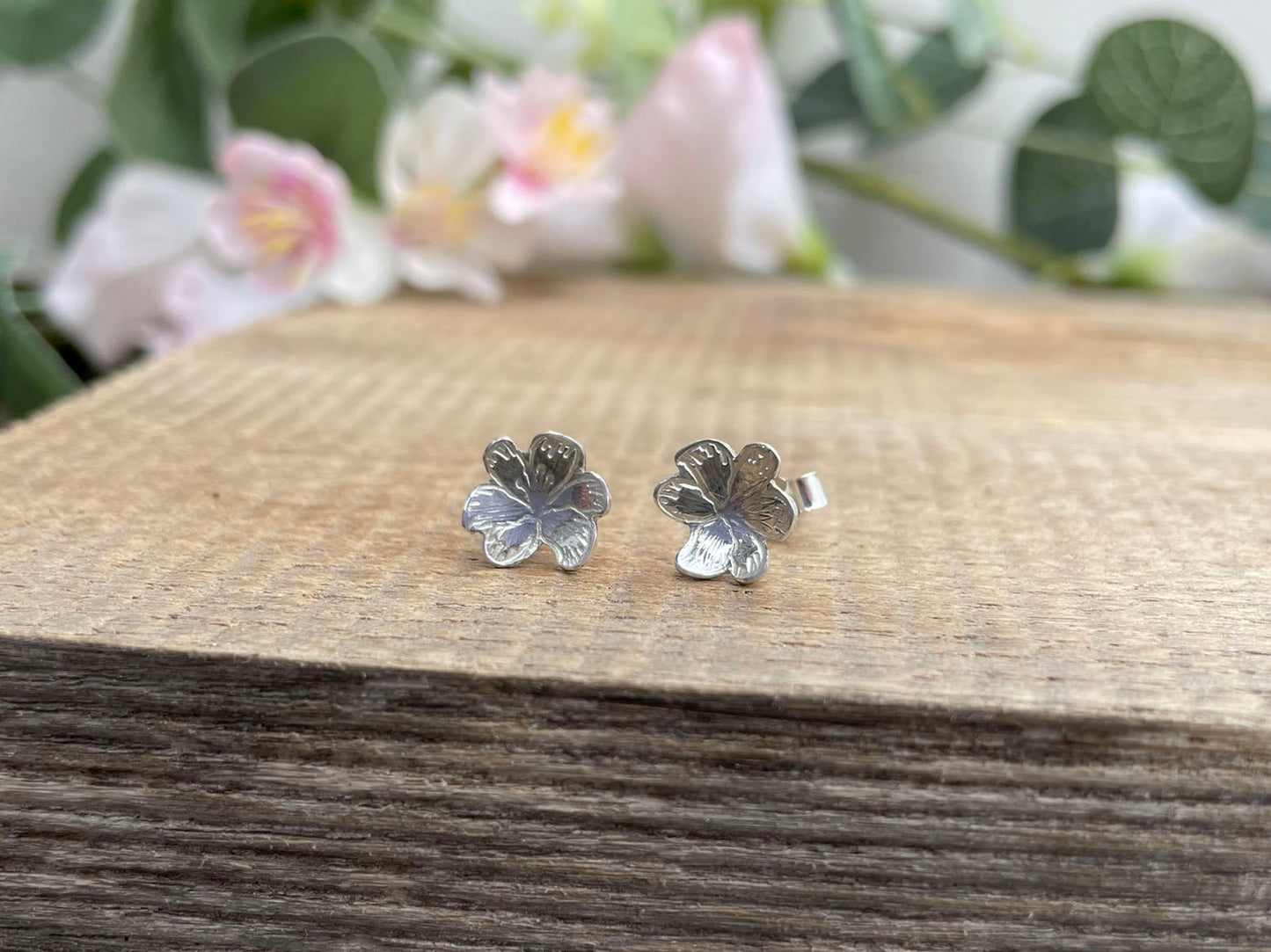 Silver Blossom Stud Earrings by Curious Magpie Jewellery