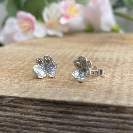 Silver Blossom Stud Earrings by Curious Magpie Jewellery