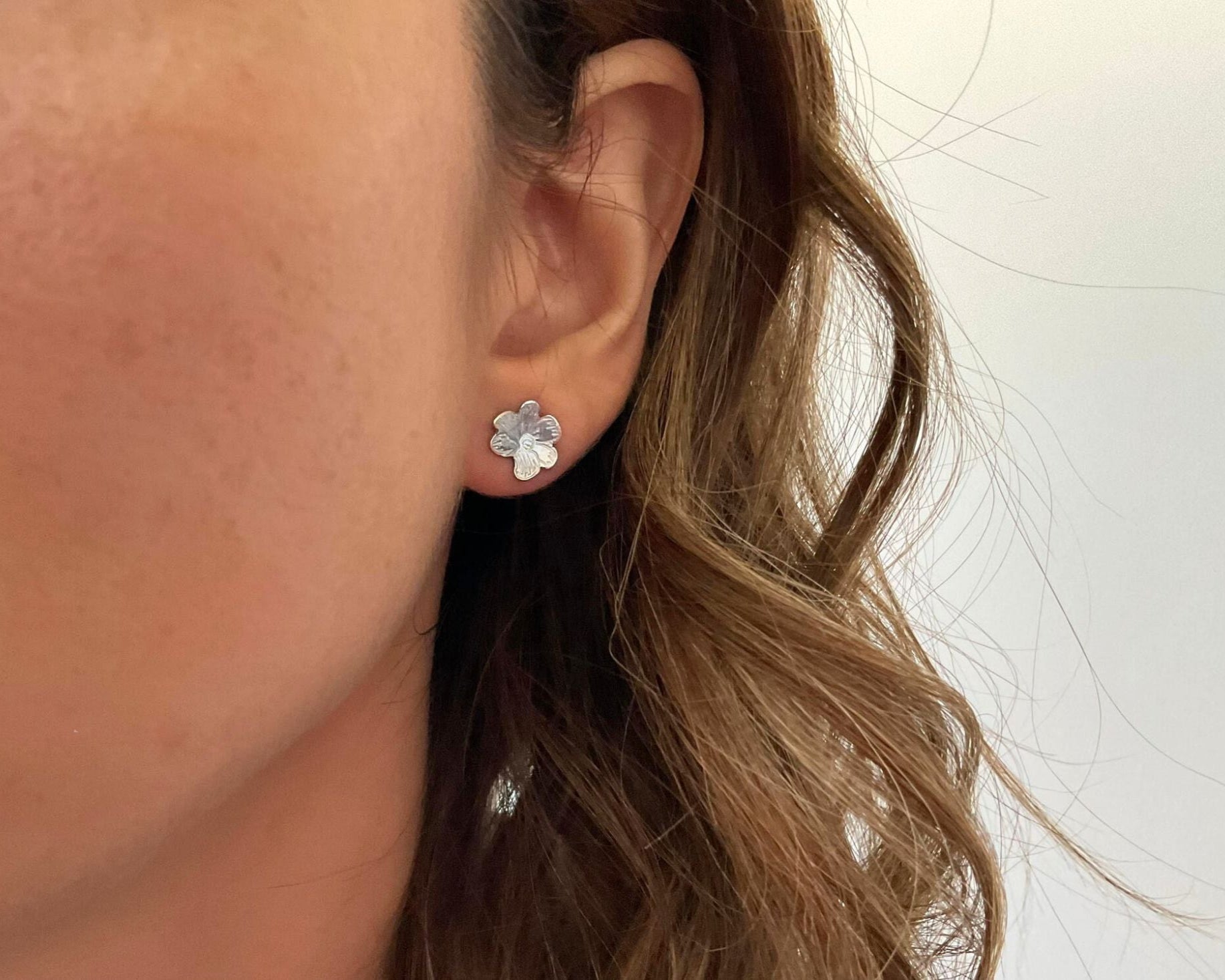 Silver Blossom Stud Earrings by Curious Magpie Jewellery