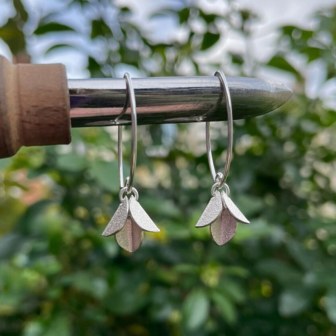 Silver Bluebell Drop Earrings by Curious Magpie Jewellery