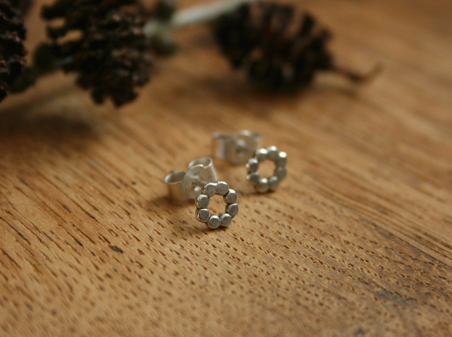 Silver Flower Stud Earrings by Curious Magpie Jewellery