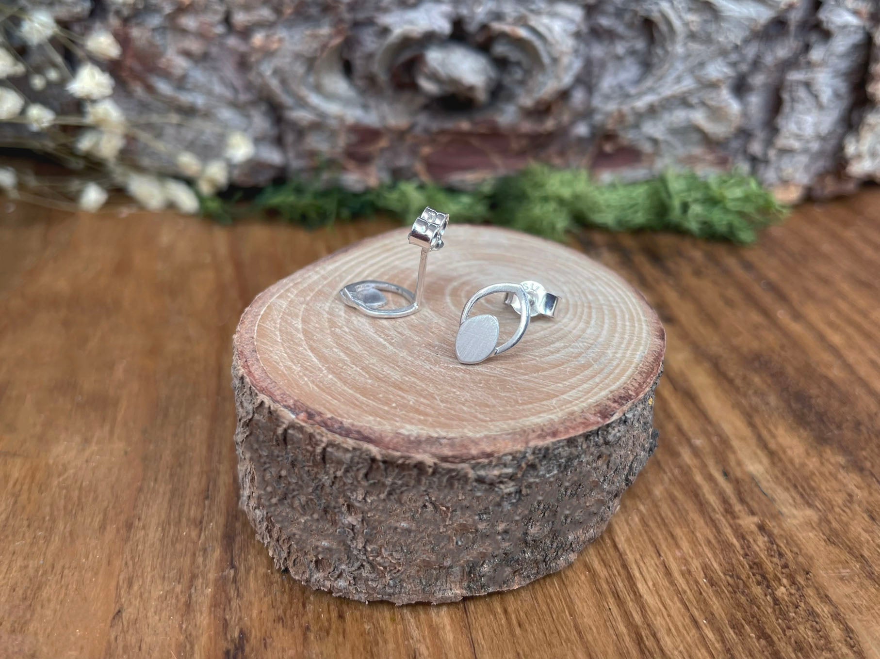 Silver Leaf Cut Out Stud Earrings by Curious Magpie Jewellery