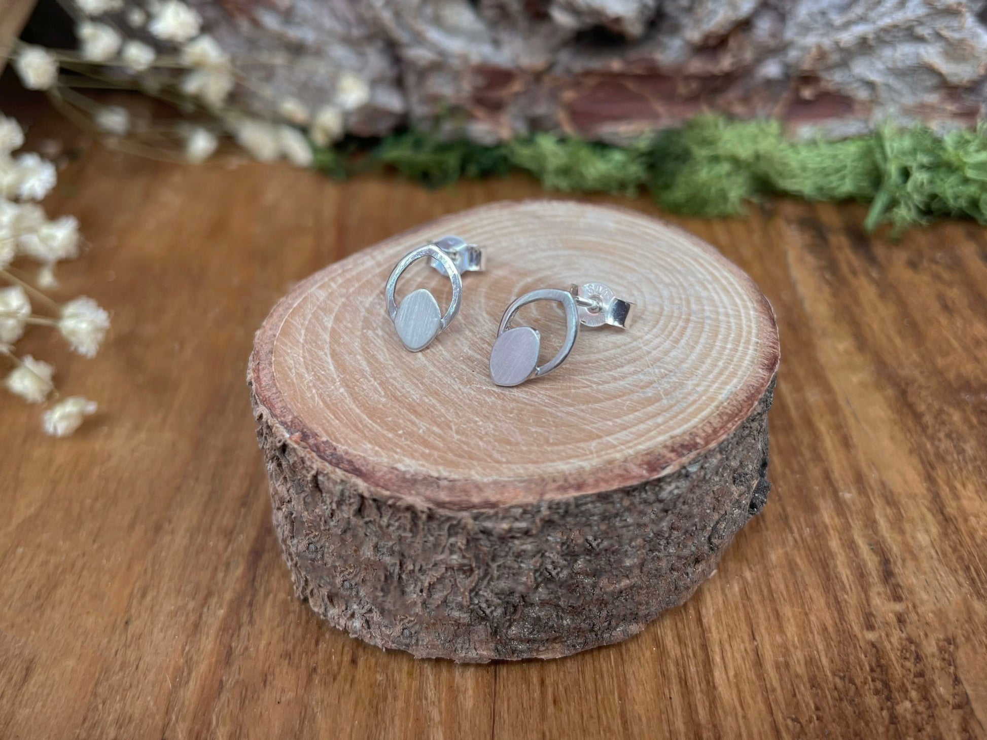 Silver Leaf Cut Out Stud Earrings by Curious Magpie Jewellery
