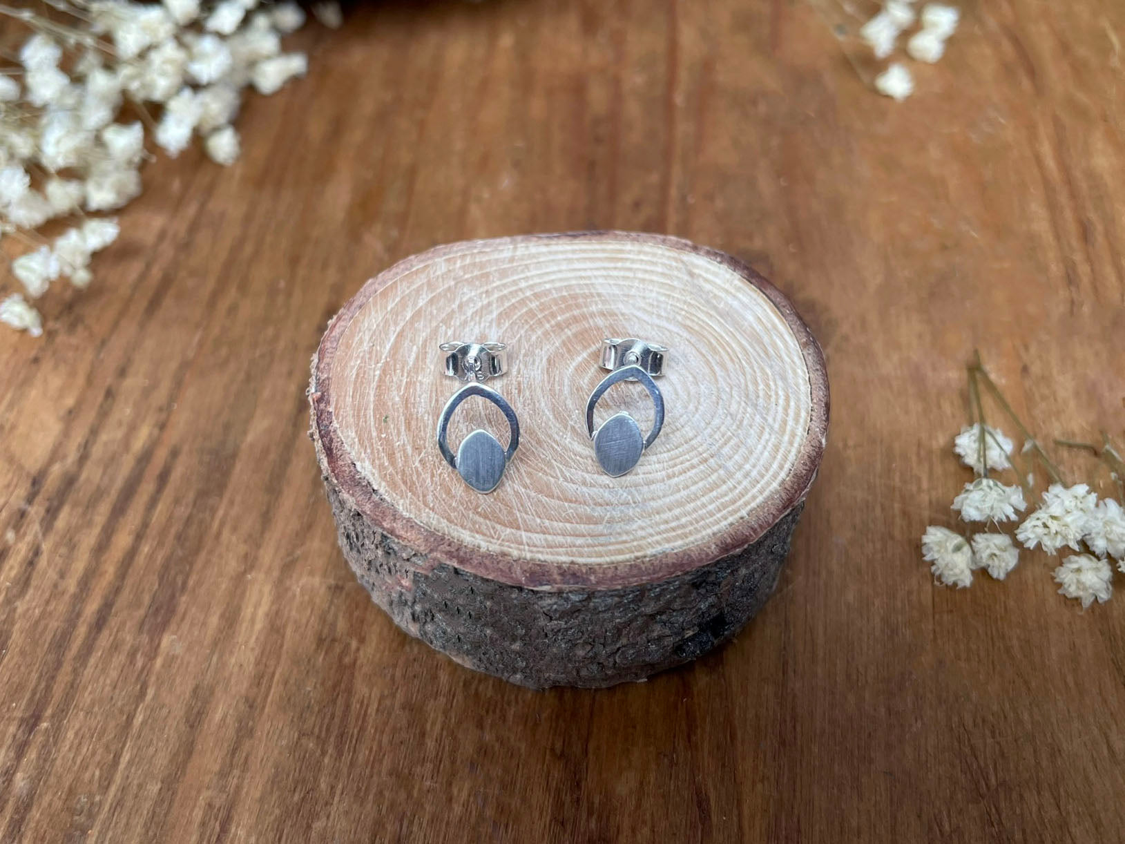 Silver Leaf Cut Out Stud Earrings by Curious Magpie Jewellery