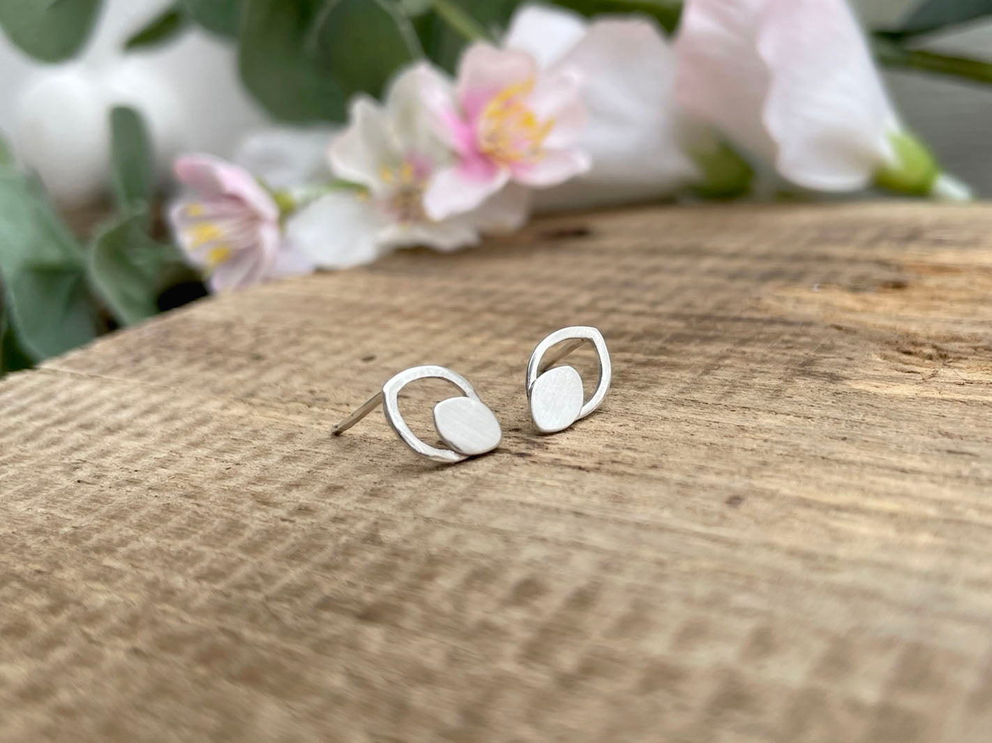Silver Leaf Cut Out Stud Earrings by Curious Magpie Jewellery