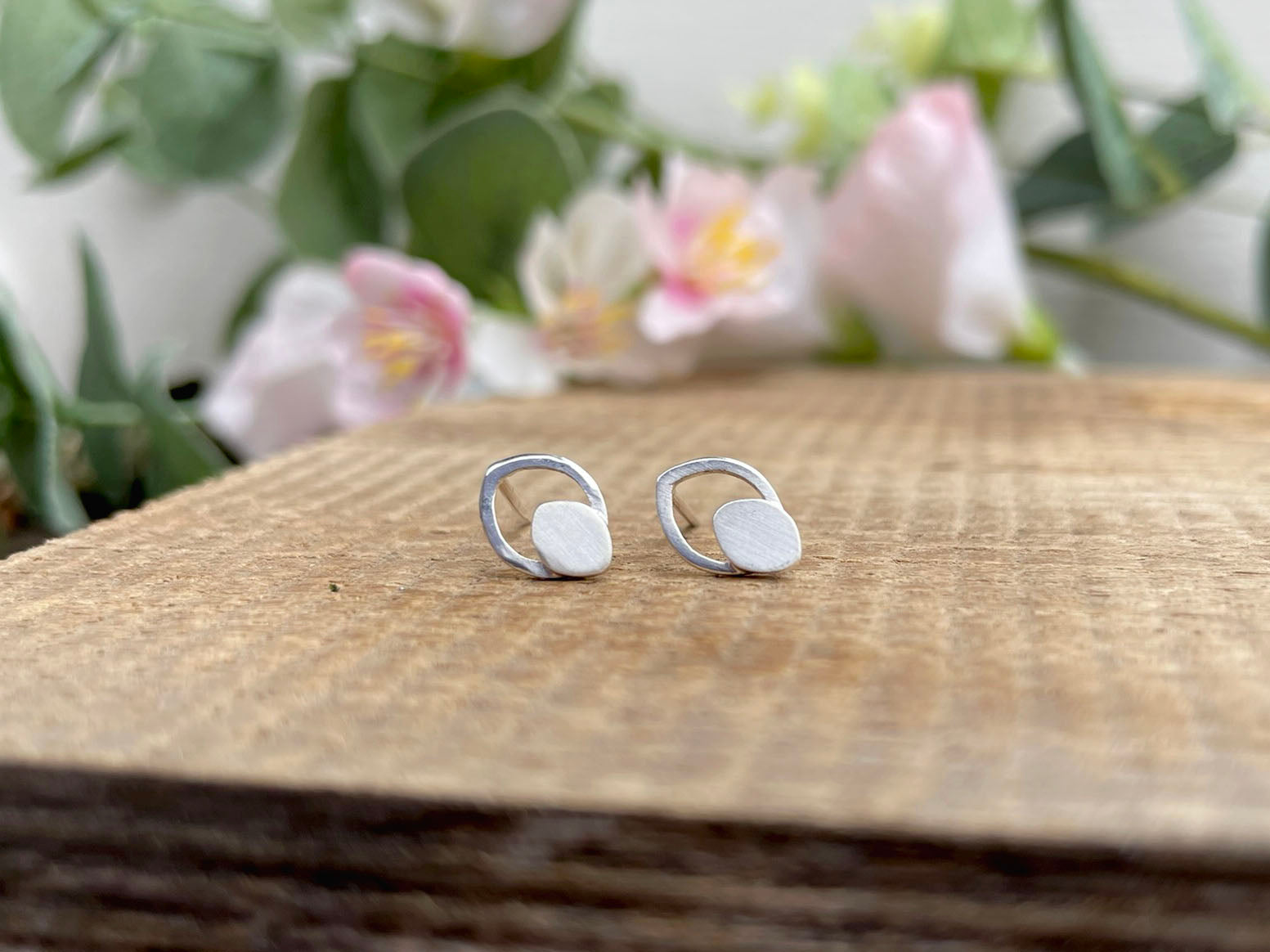 Silver Leaf Cut Out Stud Earrings by Curious Magpie Jewellery