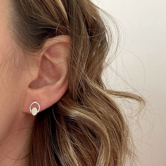 Silver Leaf Cut Out Stud Earrings by Curious Magpie Jewellery