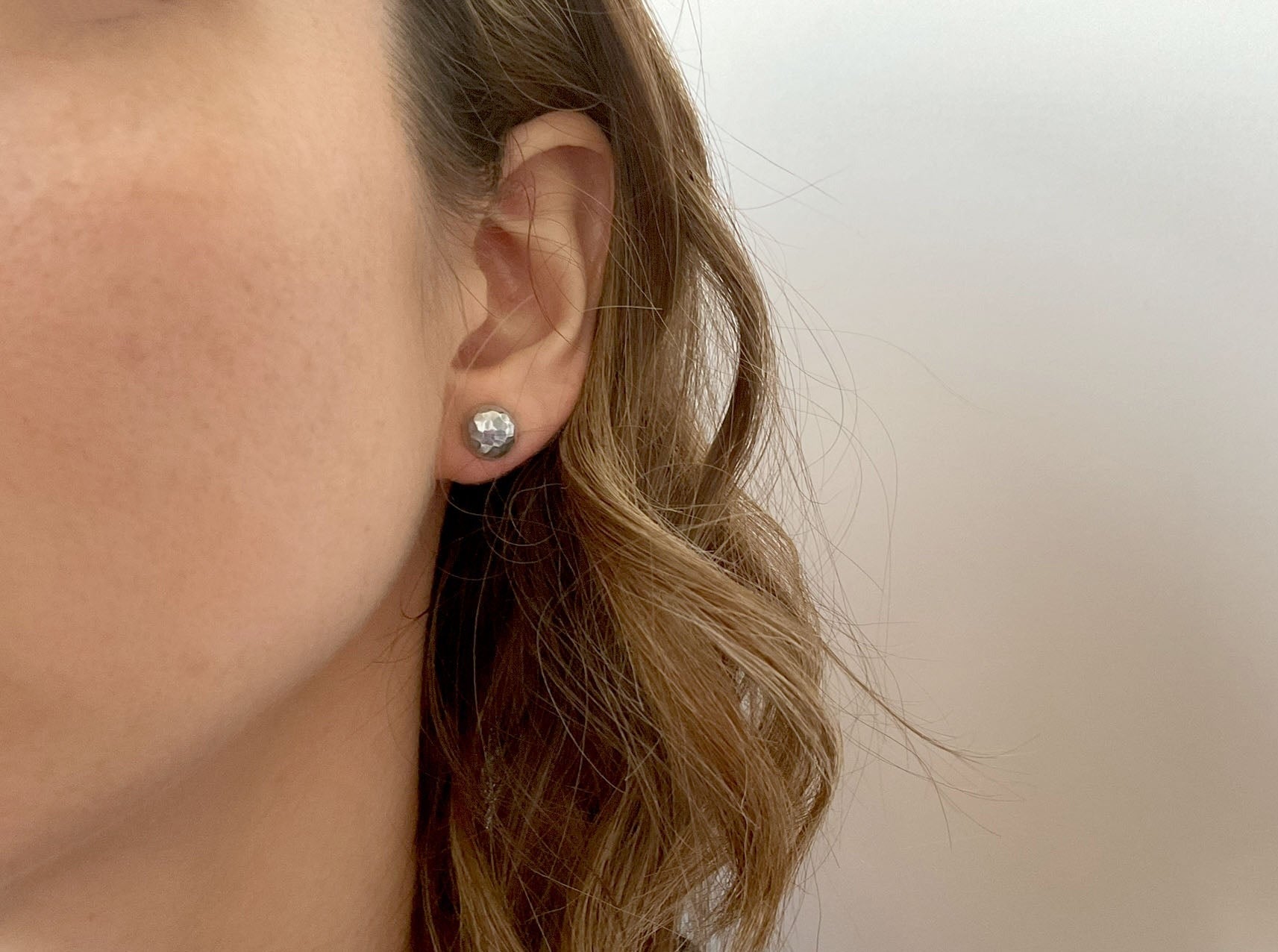 Silver Luna Stud Earrings by Curious Magpie Jewellery