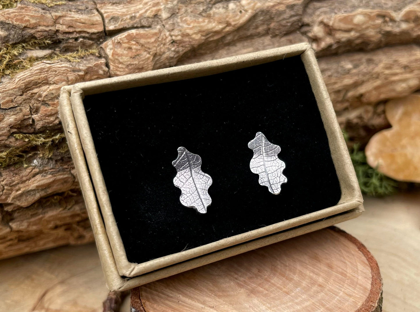 Silver Oak Leaf Earrings by Curious Magpie Jewellery