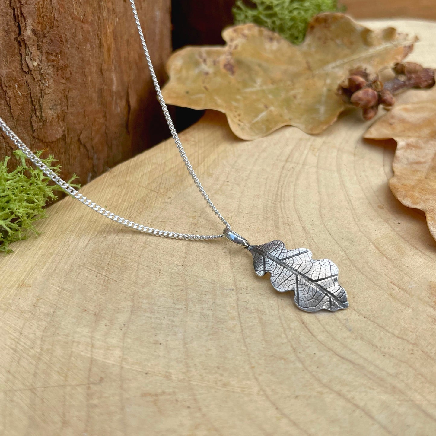 Silver Oak Leaf Necklace by Curious Magpie Jewellery