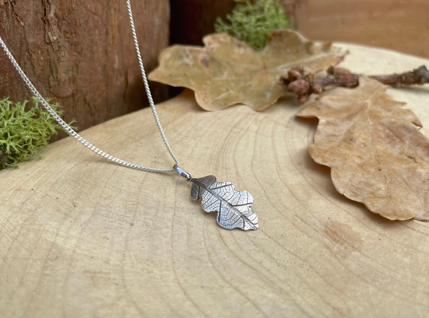 Silver Oak Leaf Necklace by Curious Magpie Jewellery