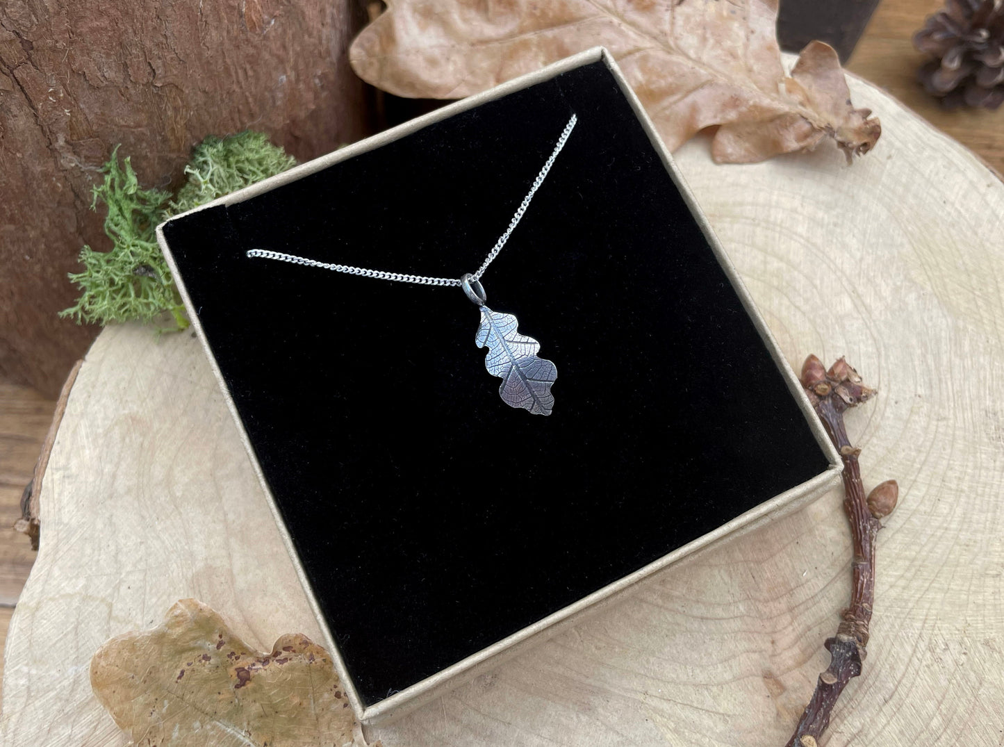 Silver Oak Leaf Necklace by Curious Magpie Jewellery