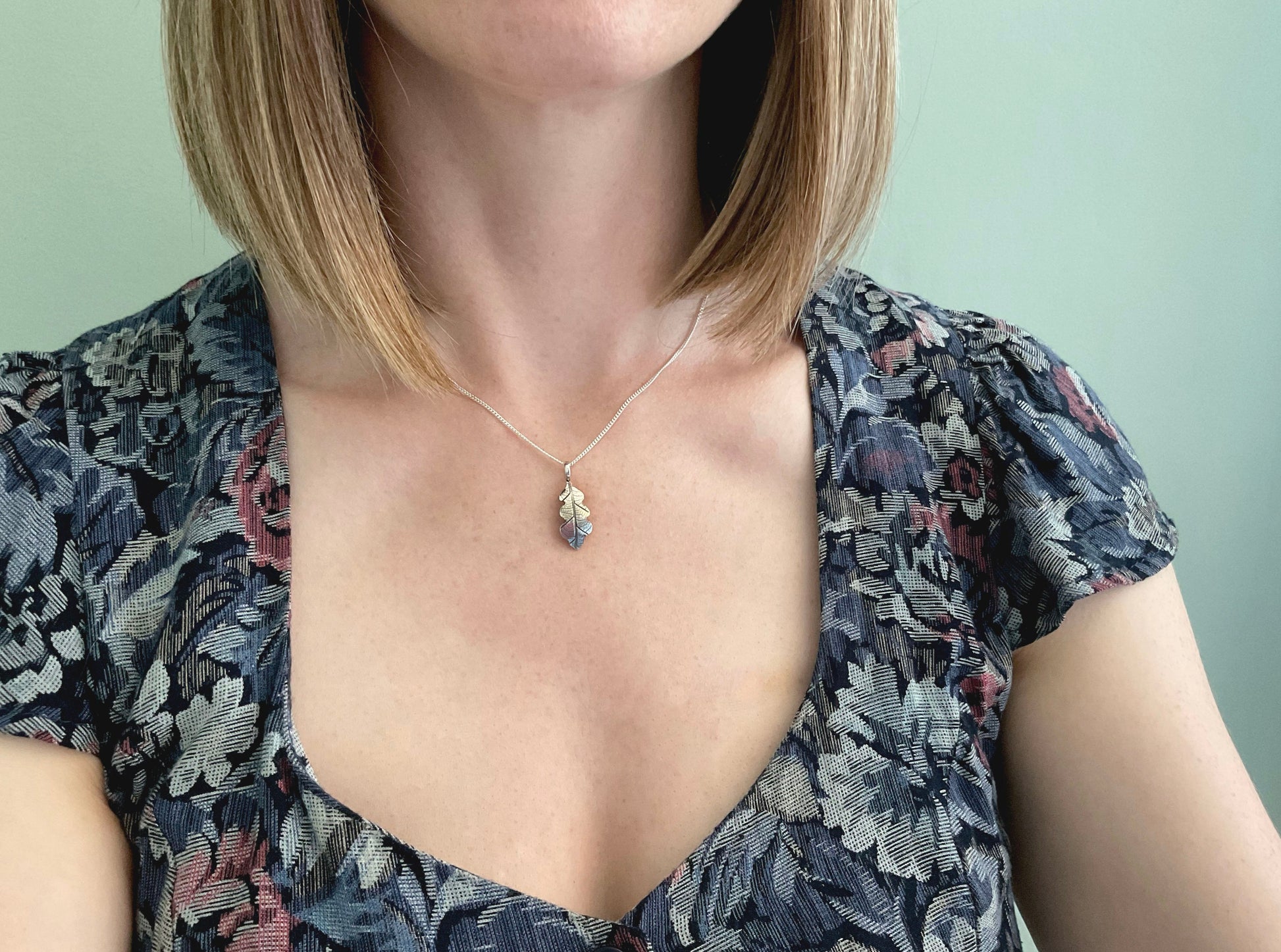 Silver Oak Leaf Necklace by Curious Magpie Jewellery