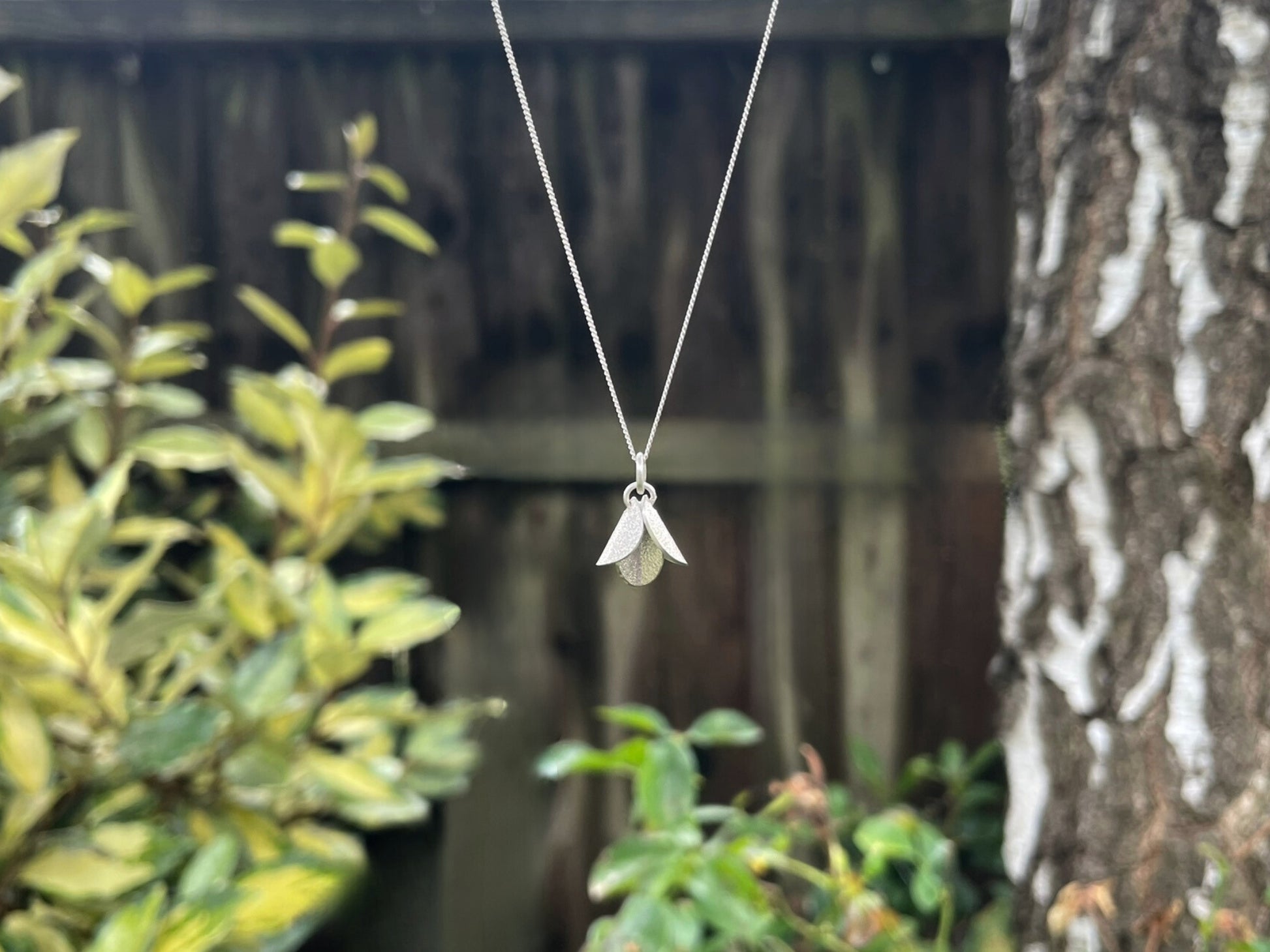 Silver Petal Necklace by Curious Magpie Jewellery