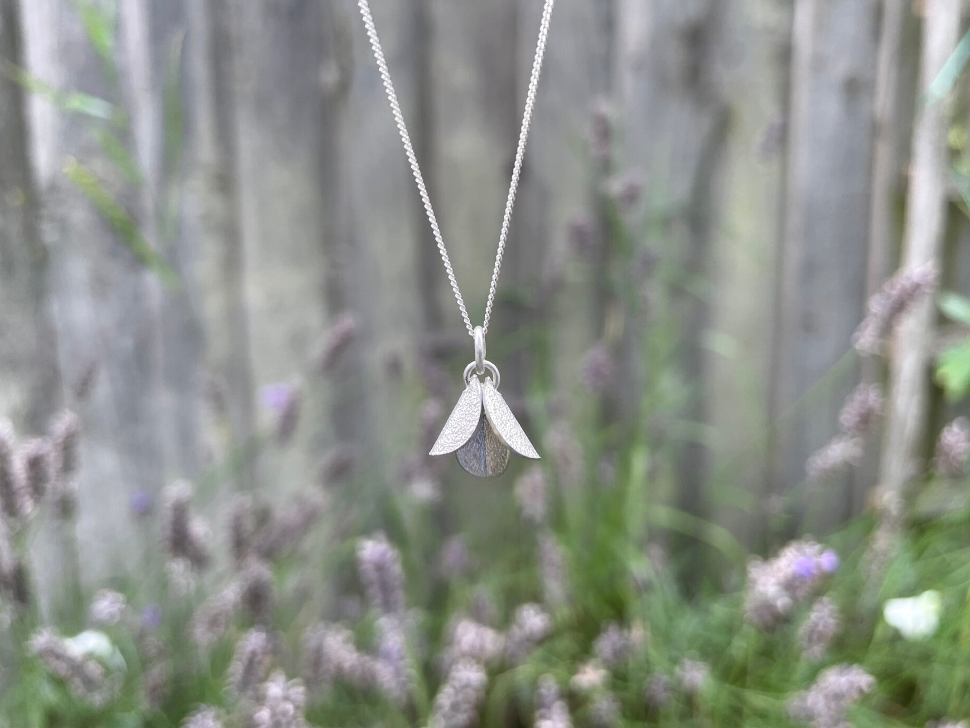 Silver Petal Necklace by Curious Magpie Jewellery