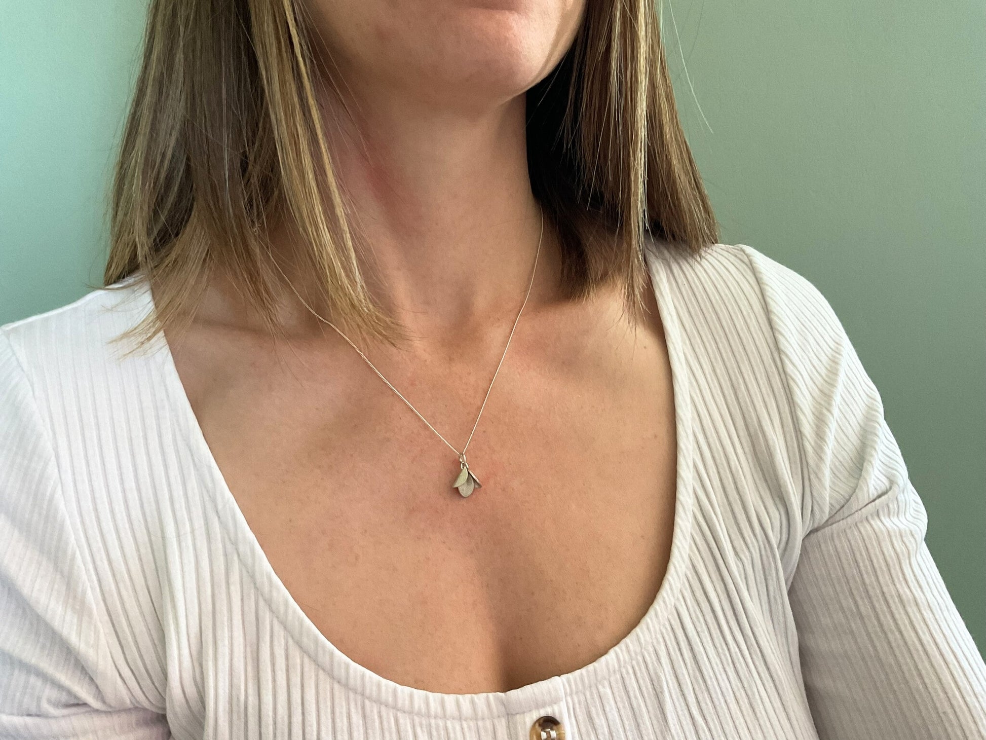 Silver Petal Necklace by Curious Magpie Jewellery