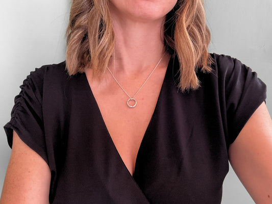 Silver Petite Twig Ring Necklace by Curious Magpie Jewellery