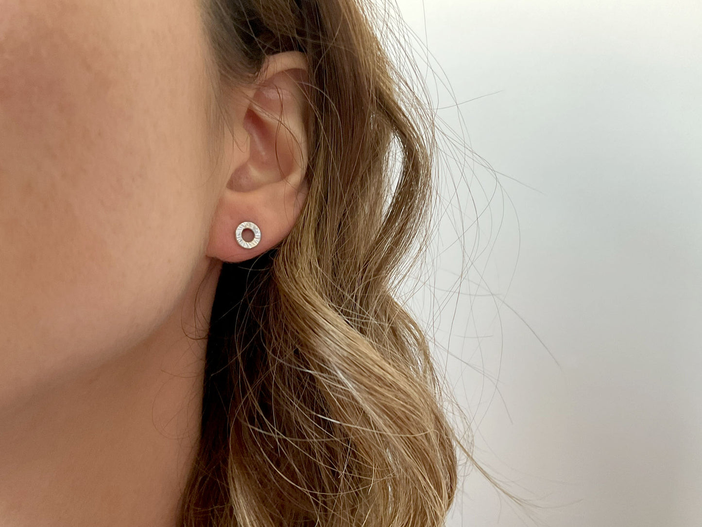 Silver Tree Bark Stud Earrings by Curious Magpie Jewellery