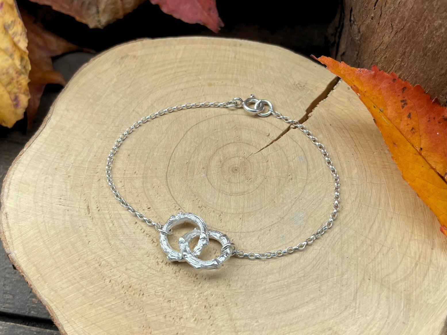 Silver Twig Infinity Bracelet by Curious Magpie Jewellery