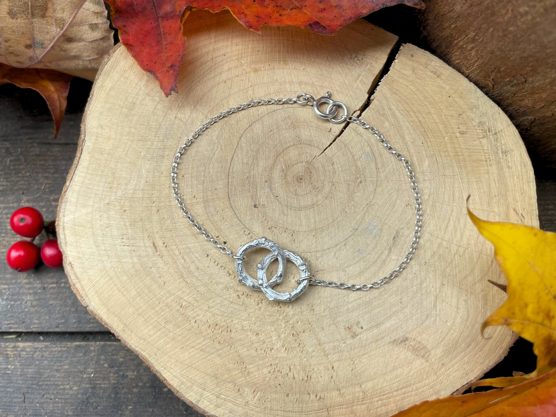 Silver Twig Infinity Bracelet by Curious Magpie Jewellery