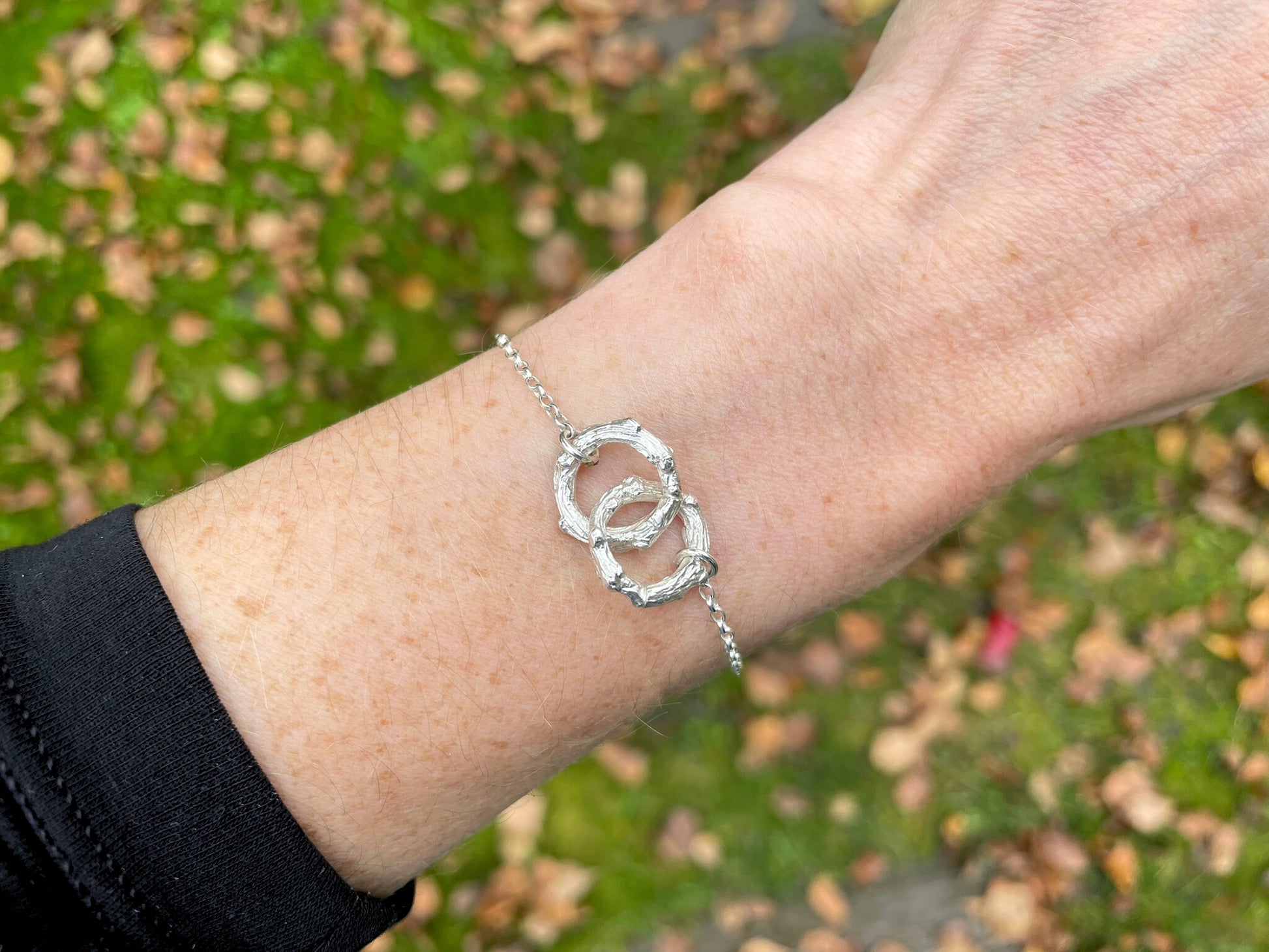 Silver Twig Infinity Bracelet by Curious Magpie Jewellery