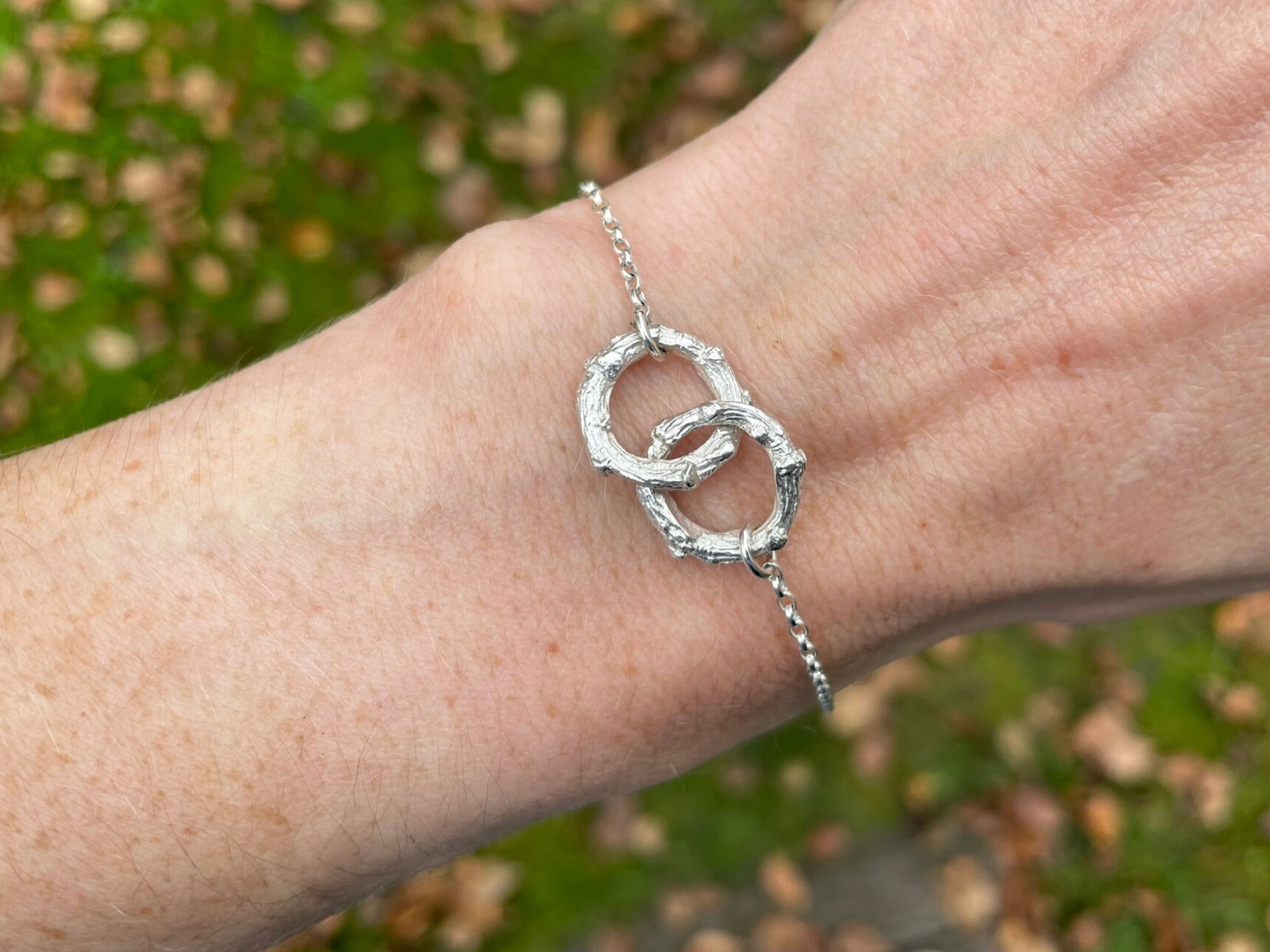 Silver Twig Infinity Bracelet by Curious Magpie Jewellery