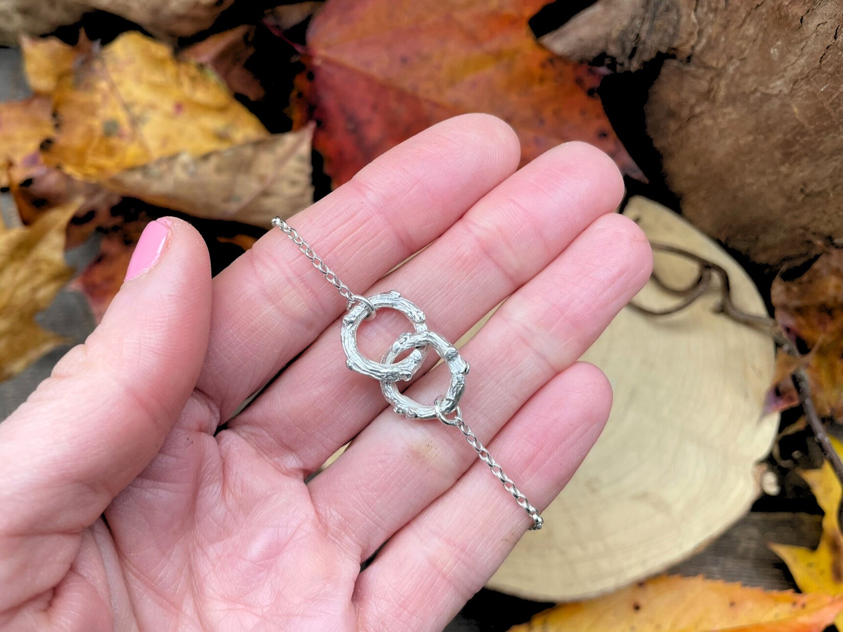 Silver Twig Infinity Bracelet by Curious Magpie Jewellery