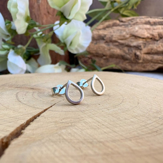 Silver Dewdrop Stud Earrings by Curious Magpie Jewellery