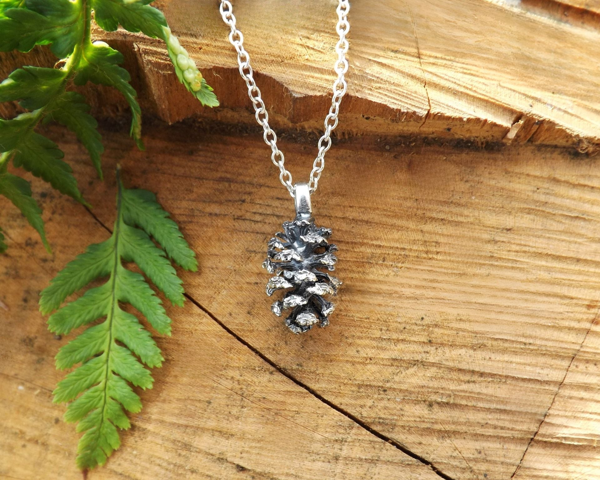 Silver Pinecone Necklace by Curious Magpie Jewellery