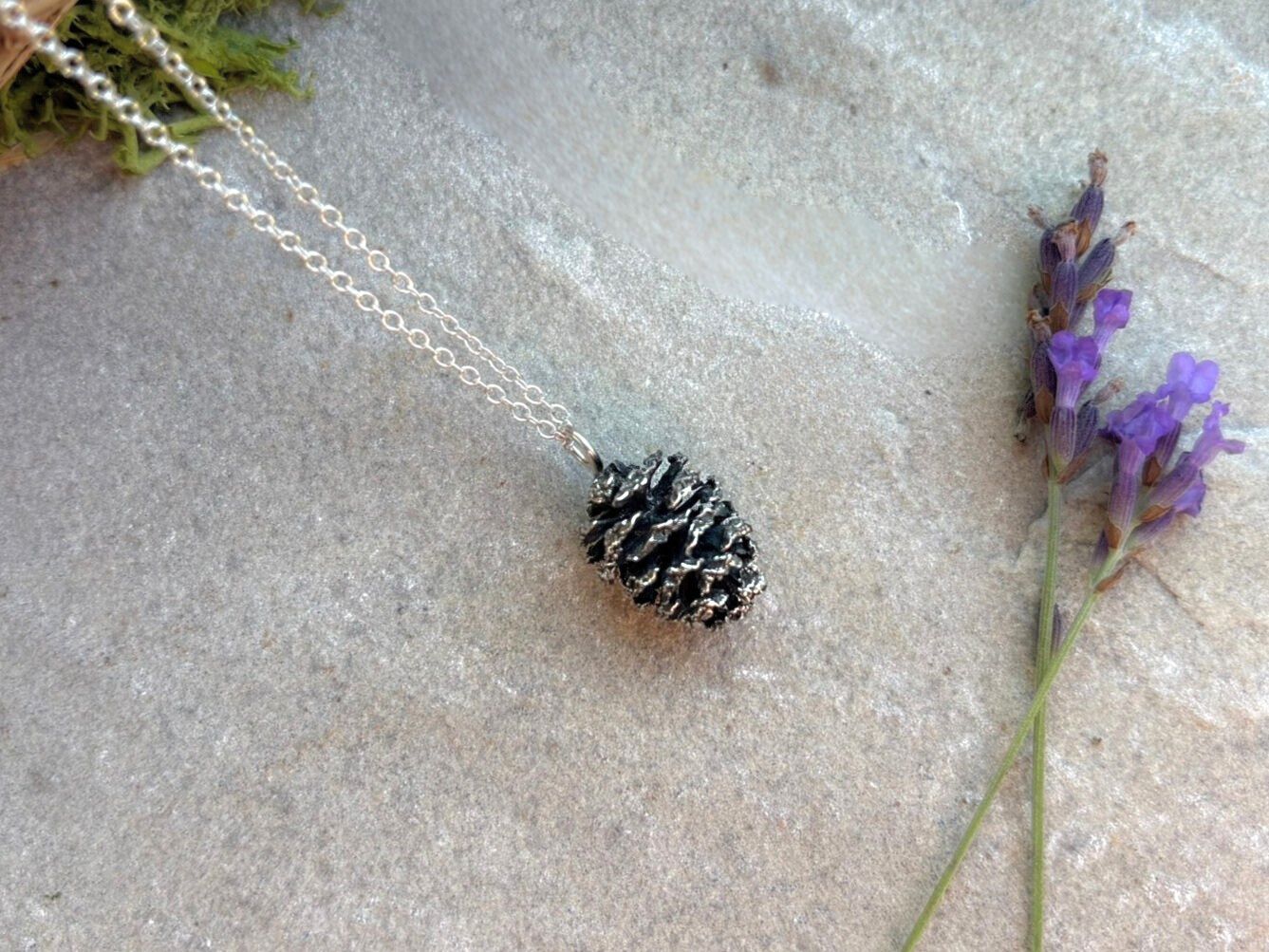Silver Pinecone Necklace by Curious Magpie Jewellery