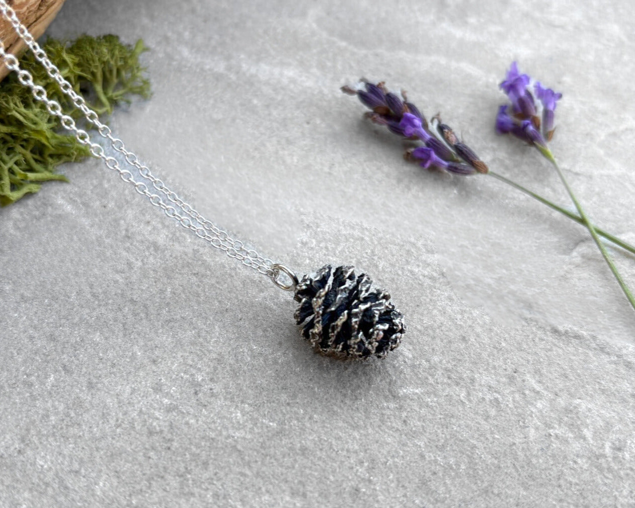 Silver Pinecone Necklace by Curious Magpie Jewellery