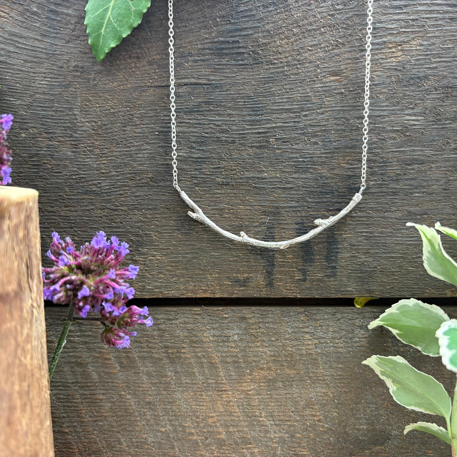 Silver Twig Necklace by Curious Magpie Jewellery