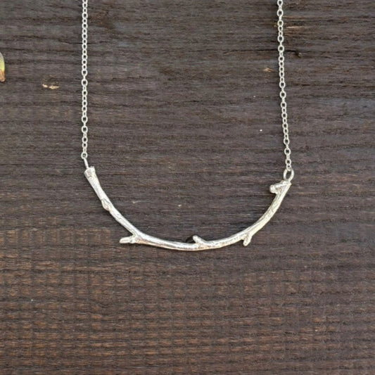 Silver Twig Necklace by Curious Magpie Jewellery