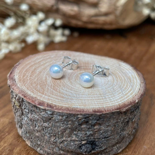 White Pixie Pearl Studs by Curious Magpie Jewellery