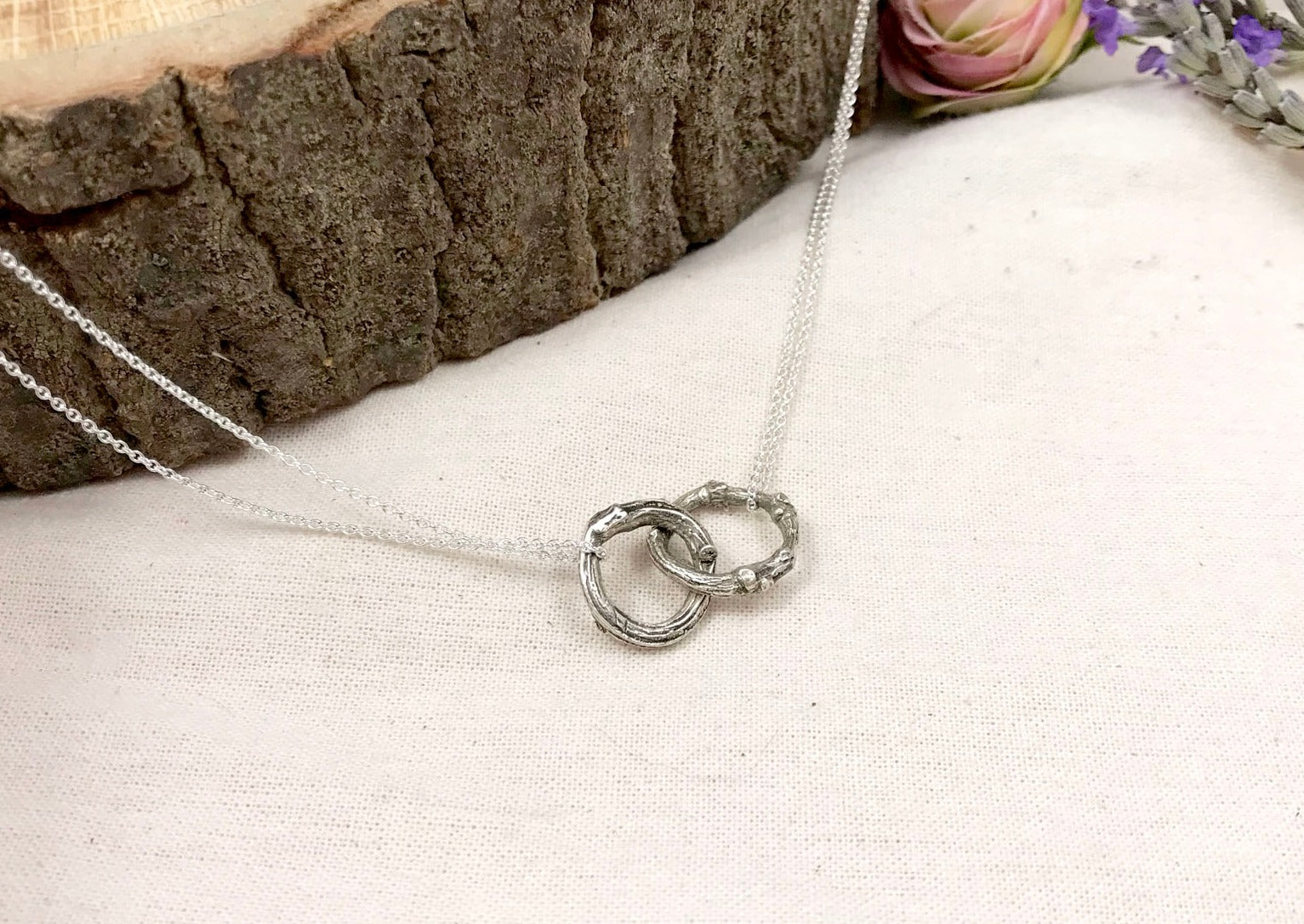 Silver Infinity Twig Necklace by Curious Magpie Jewellery